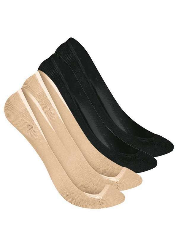 Vista 2 Kit 4 pares de Sapatilhas Selene 7340-003 Nude-Preto SELENE