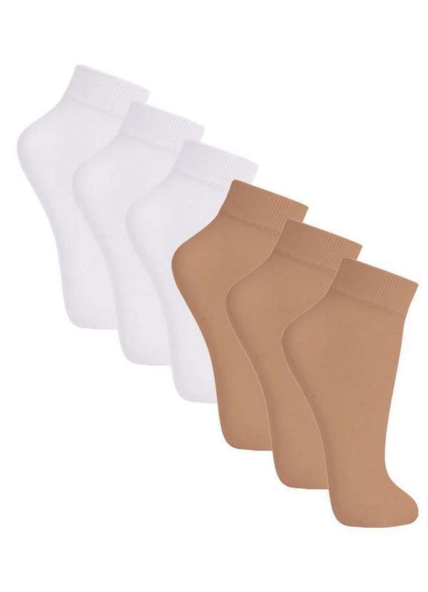 Vista 2 Kit 6 pares de Meias Soquete Fio 20 Loba 5530-001 Natural-Peach-Branco Lupo Lupo