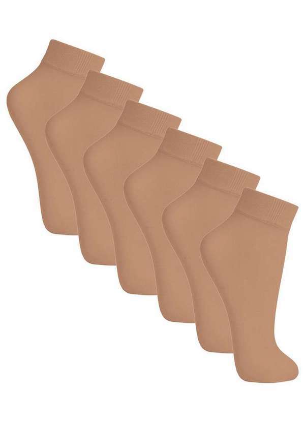 Vista 2 Kit 6 pares de Meias Soquete Fio 20 Loba 5530-001 Natural-Peach Lupo Lupo