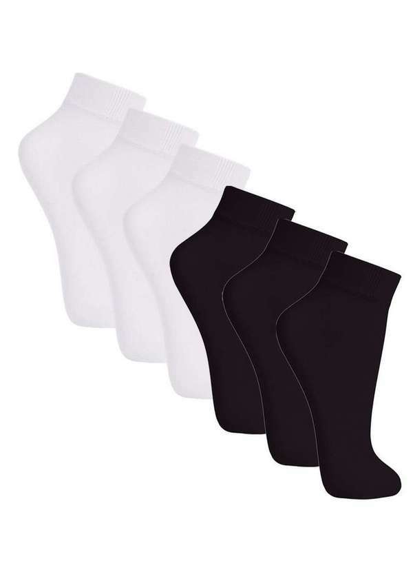Vista 2 Kit 6 pares de Meias Soquete Fio 20 Loba 5530-001 Preto-Branco Lupo Lupo