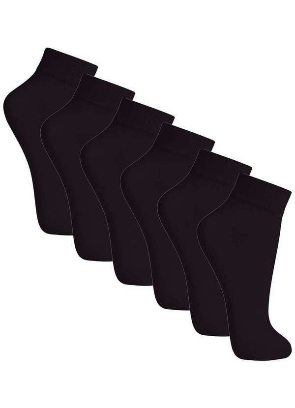 Vista 2 Kit 6 pares de Meias Soquete Fio 20 Loba 5530-001 Preto Lupo Lupo