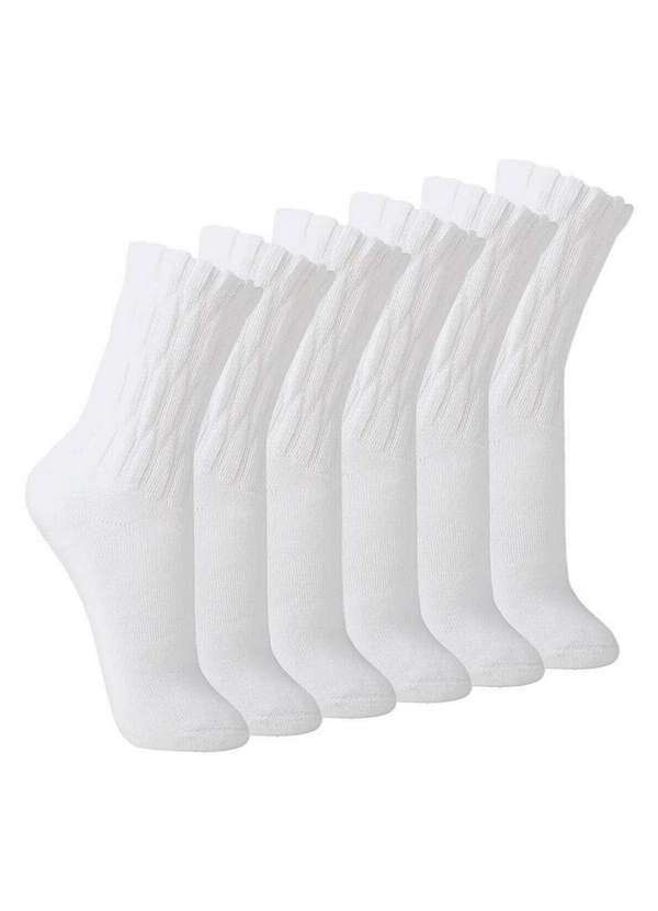 Vista 2 Kit com 6 pares de Meias Aeróbica Lupo 4810-003 Branco Lupo