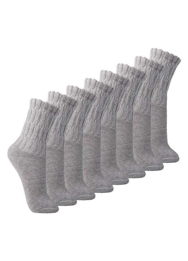 Vista 2 Kit com 8 pares de Meias Aeróbica Lupo 4810-003 Cinza Lupo