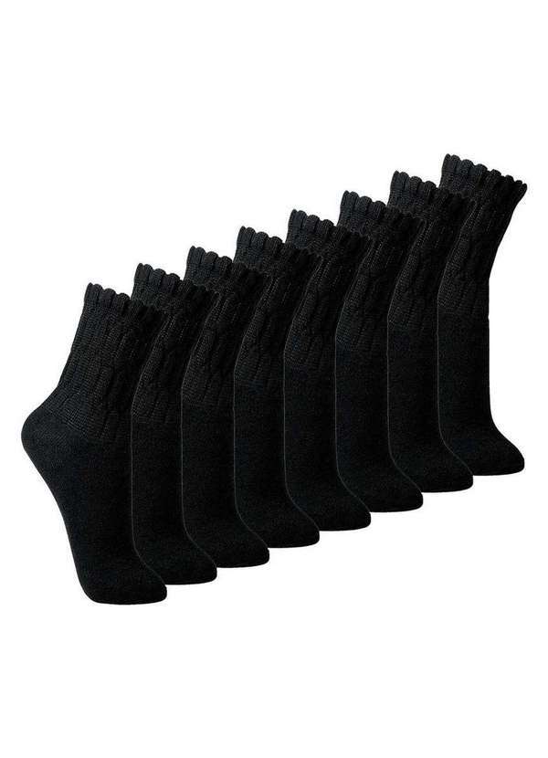 Vista 2 Kit com 8 pares de Meias Aeróbica Lupo 4810-003 Preto Lupo