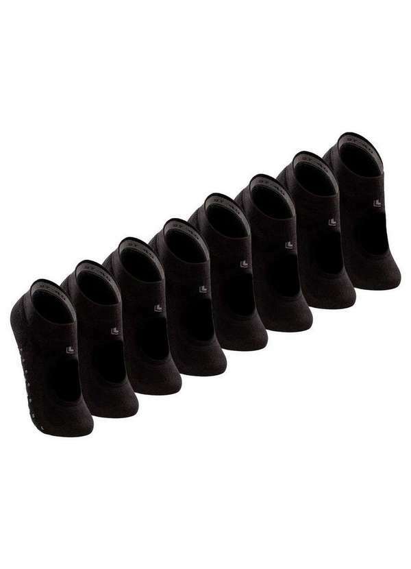 Vista 2 Kit 8 pares de Sapatilhas Antiderrapante Pilates Lupo 3286-003 Preto