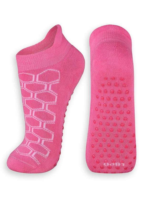Vista 2 Meia Antiderrapante Cano Curto Lupo 4943-012 5180-Rosa Lupo