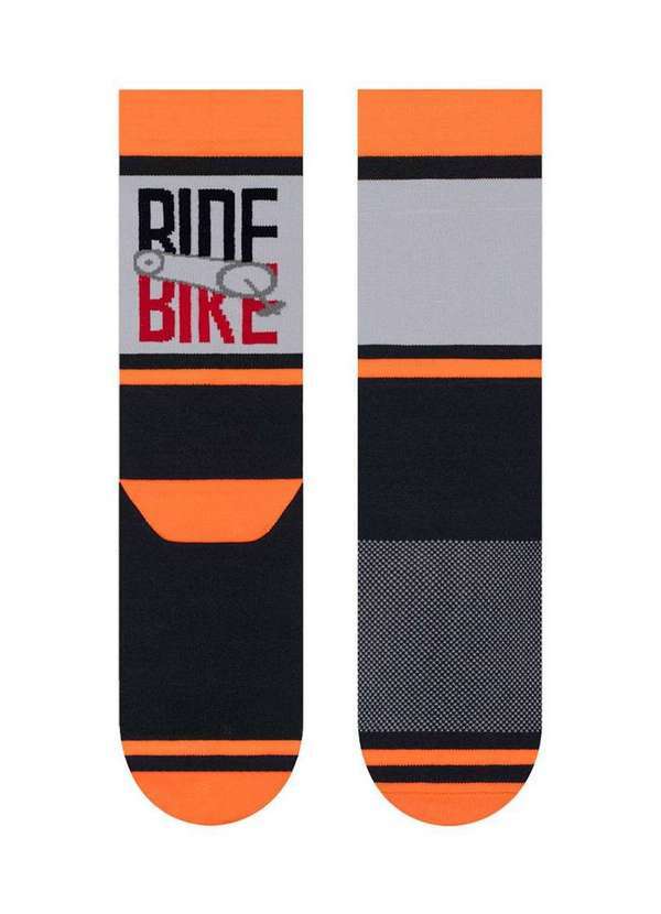 Vista 2 Meia Corrida Cano Longo Selene 4290-001 500-Grafite-Laranja-Fluor SELENE