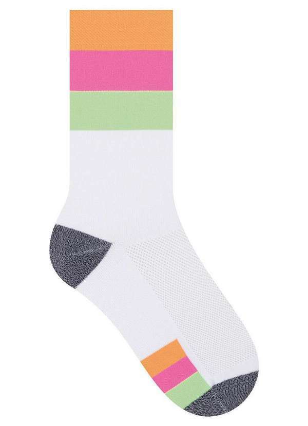 Vista 2 Meia Corrida Selene 4965-001 501-Branco-Preto-Mescla SELENE