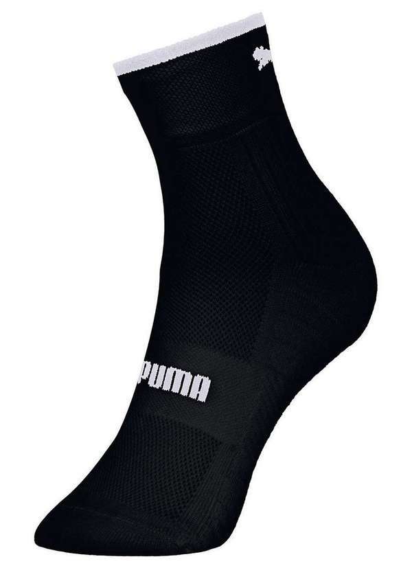 Vista 2 Meia Esportiva Cano Curto Puma 4485-001 553-Preto-Branco Puma