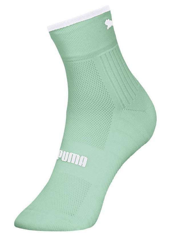 Vista 2 Meia Esportiva Cano Curto Puma 4485-001 715-Verde-Claro-Branco Puma