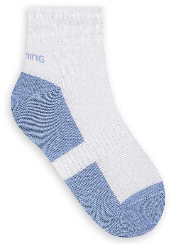 Vista 2 Meia Esportiva Cano Curto Selene 4660-001 500-Branco-Azul-Céu SELENE