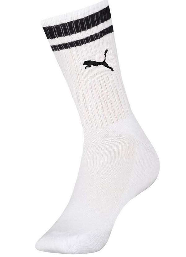 Vista 2 Meia Esportiva Cano Longo Puma 4995-001 504-Branco-Preto Puma
