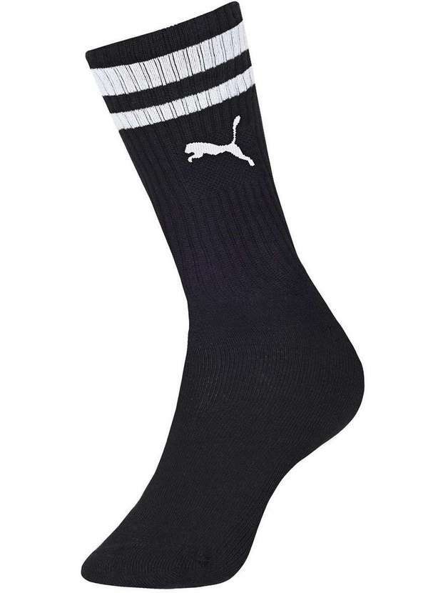 Vista 2 Meia Esportiva Cano Longo Puma 4995-001 553-Preto-Branco Puma