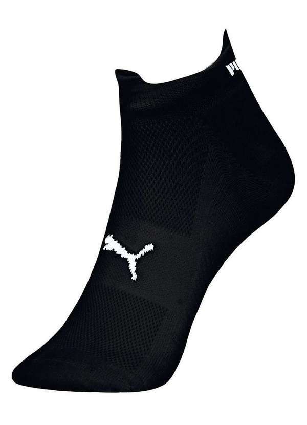 Vista 2 Meia Esportiva Invisível Puma 4430-001 553-Preto-Branco Puma