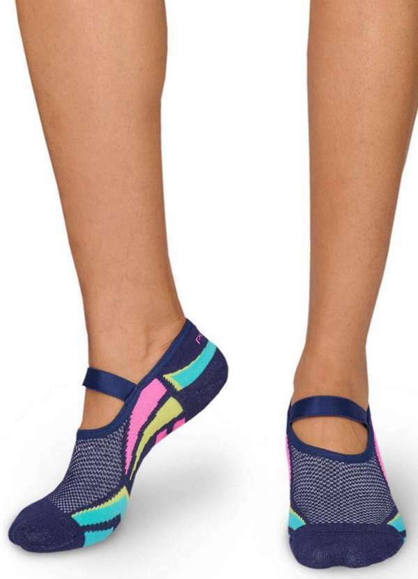 Vista 2 Sapatilha Antiderrapante Pilates Puket 8529 5574-390-Azul-Marinho Puket