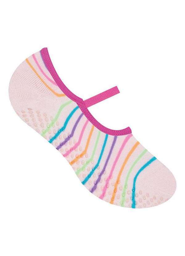 Vista 2 Sapatilha Antiderrapante Pilates Selene 7850-003 501-Rosa-Chá SELENE