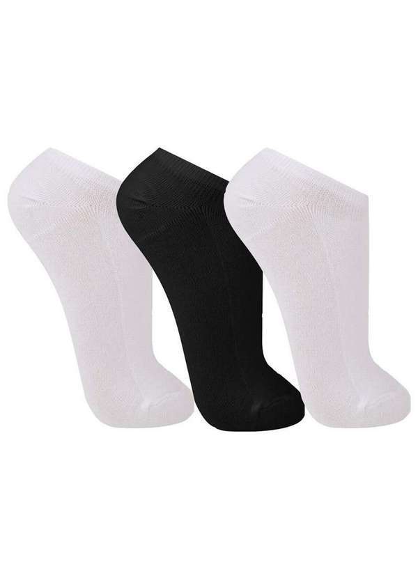 Vista 2 Kit/3 Sapatilha Trifil 7064 0004-Branco-Preto-Branco TRIFIL