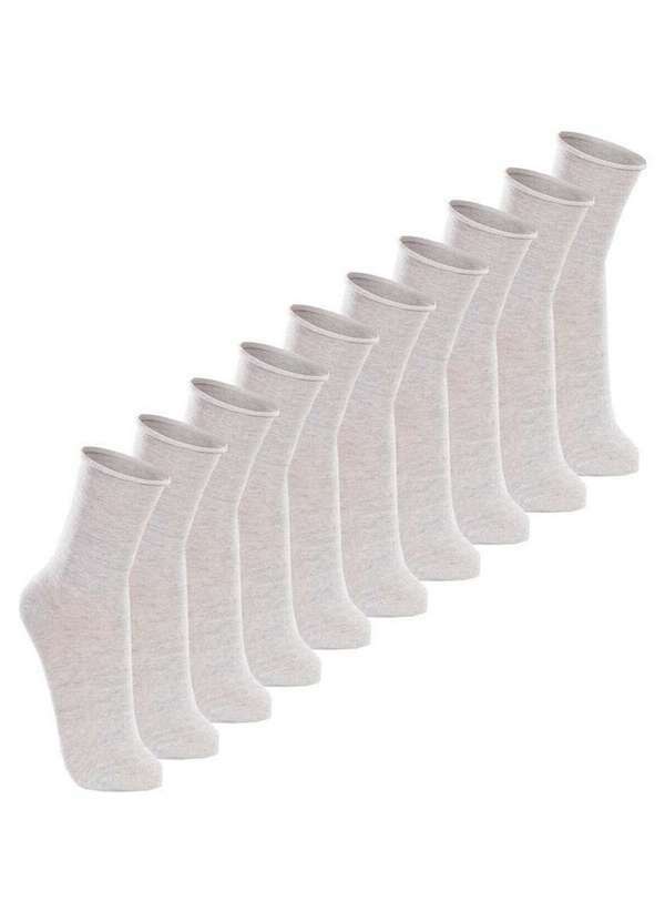 Vista 2 Kit com 10 pares de Meias sem Punho Casual Lupo 1275-011 Cinza Lupo