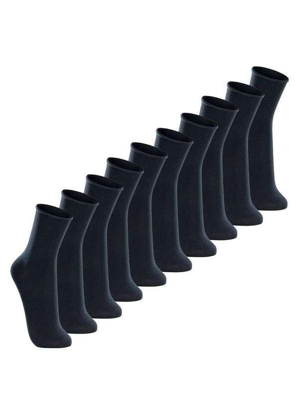 Vista 2 Kit com 10 pares de Meias sem Punho Casual Lupo 1275-011 Marinho Lupo