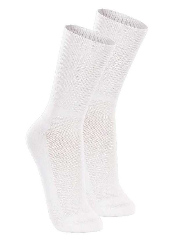 Vista 2 Kit com 2 pares de Meias Cano Longo Lupo 1540-002 Branco Lupo