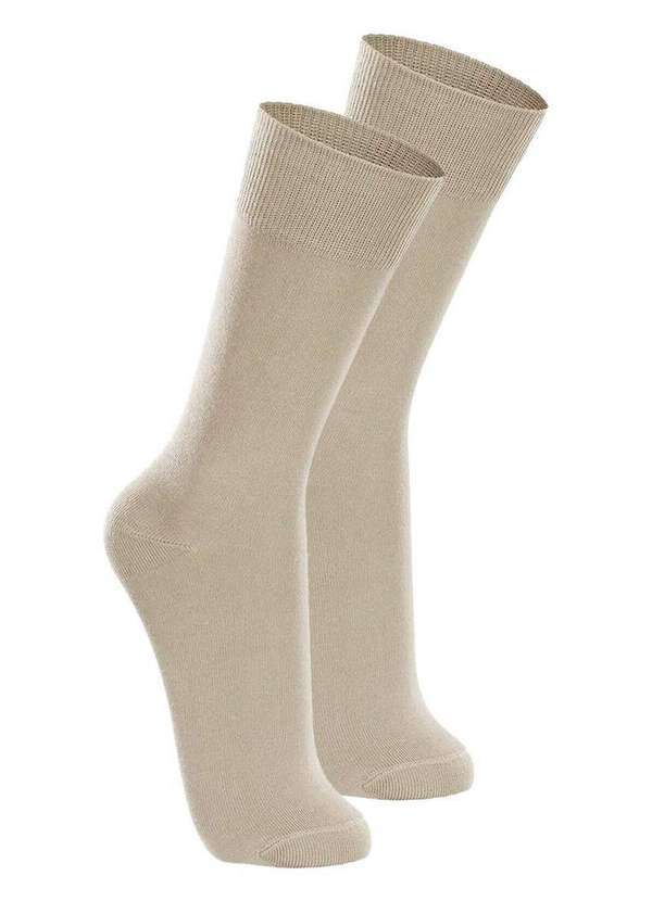 Vista 2 Kit com 2 pares de Meias Casual Lupo 1210-201 Bege Lupo