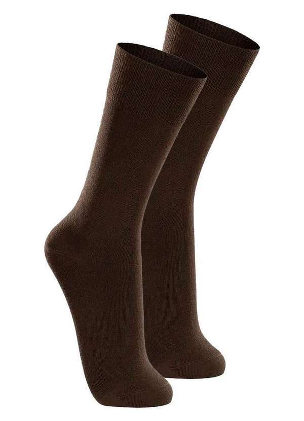 Vista 2 Kit com 2 pares de Meias Casual Lupo 1210-201 Café Lupo