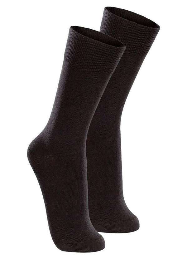 Vista 2 Kit com 2 pares de Meias Casual Lupo 1210-201 Preto Lupo