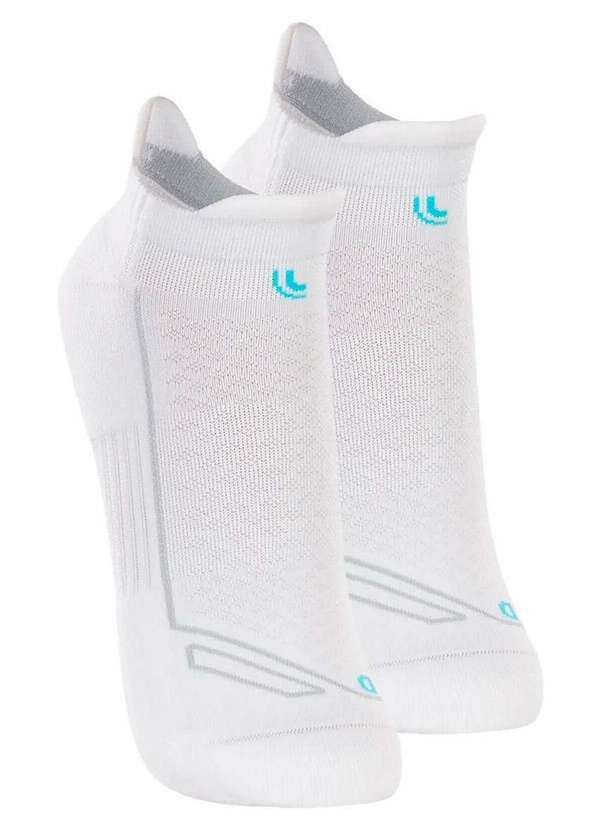 Vista 2 Kit com 2 pares de Meias Performance Running Lupo 3276-002 Branco Lupo