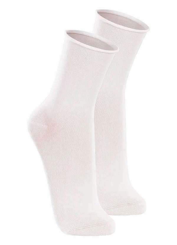 Vista 2 Kit com 2 pares de Meias sem Punho Casual Lupo 1275-011 Branco Lupo