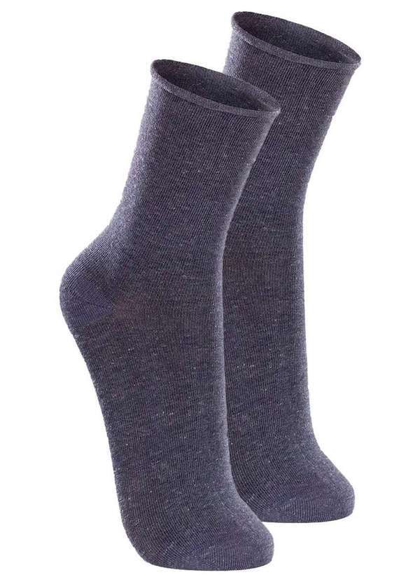 Vista 2 Kit com 2 pares de Meias sem Punho Casual Lupo 1275-011 Mescla-Jeans Lupo