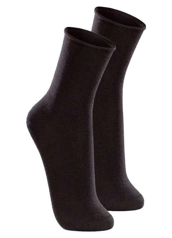 Vista 2 Kit com 2 pares de Meias sem Punho Casual Lupo 1275-011 Preto Lupo