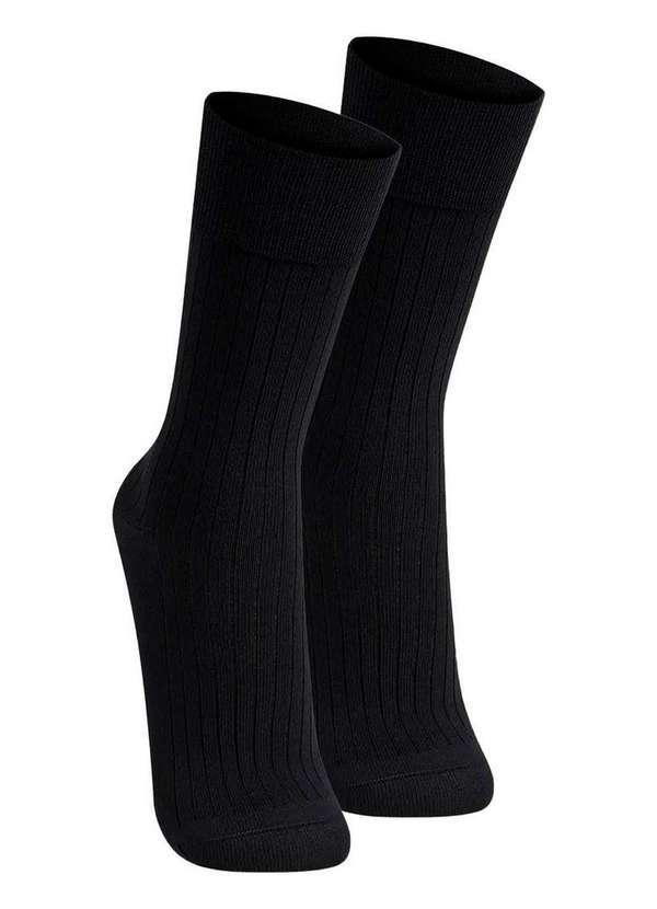 Vista 2 Kit com 2 pares de Meias Social Lupo 1795-004 Preto Lupo