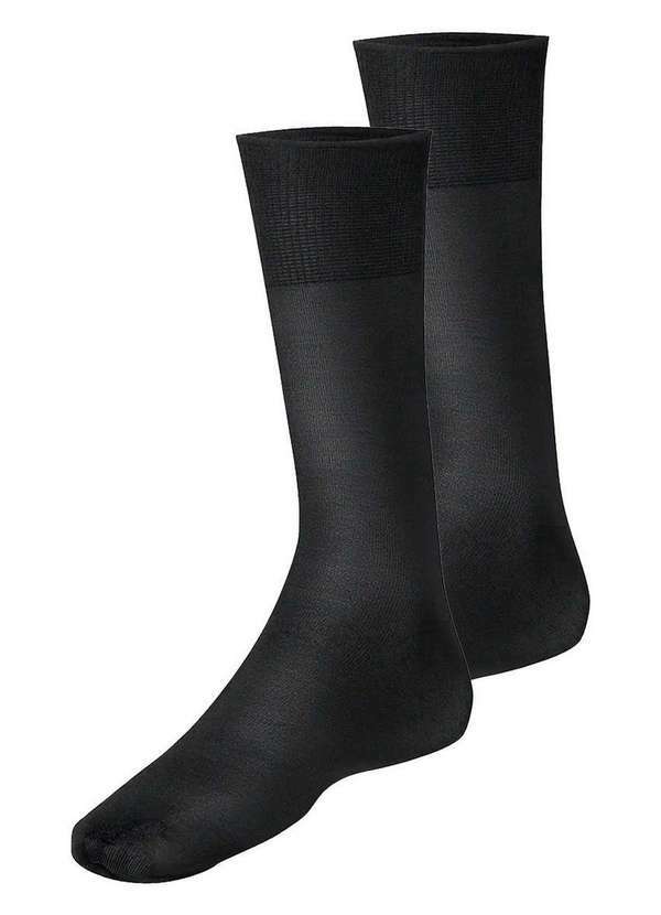 Vista 2 Kit com 2 pares de Meias Social Meianyl 6002-001 Preto Lupo Lupo