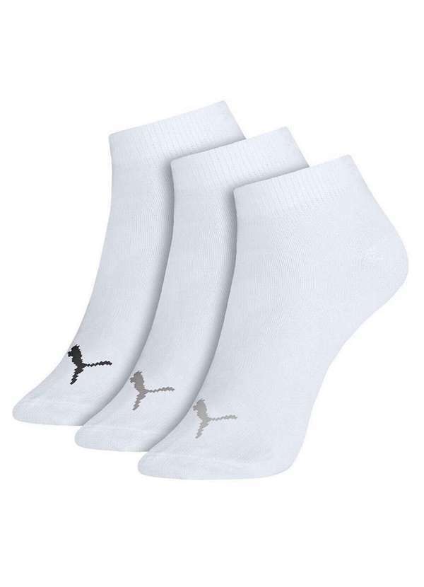 Vista 2 Kit com 3 Meias Cano Curto Puma 4520-001 997-Branco Puma