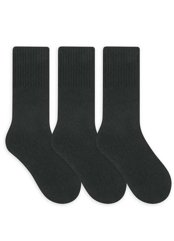 Vista 2 Kit 3 pares de Meias Cano Longo Selene 4090-001 998-Preto SELENE