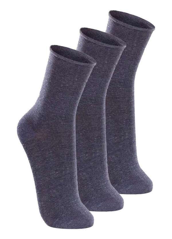 Vista 2 Kit com 3 pares de Meias sem Punho Casual Lupo 1275-011 Marinho Lupo