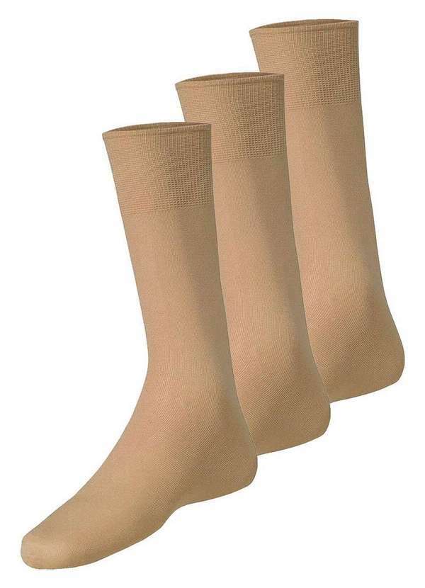 Vista 2 Kit com 3 pares de Meias Social Meianyl 6002-001 Bege Lupo Lupo
