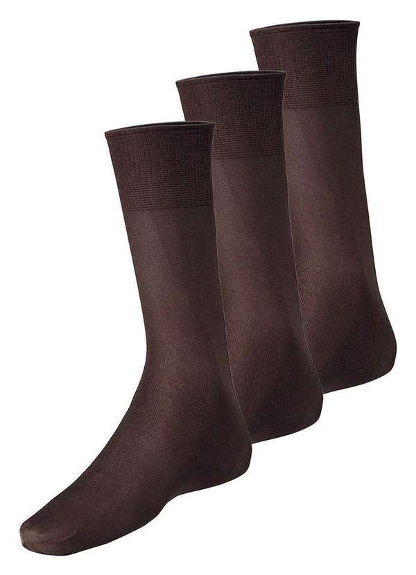 Vista 2 Kit com 3 pares de Meias Social Meianyl 6002-001 Café Lupo Lupo