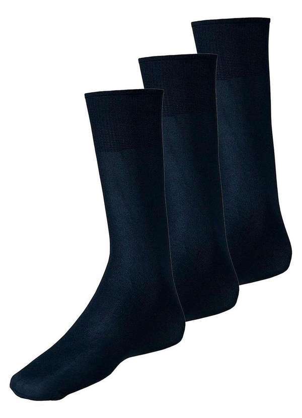 Vista 2 Kit com 3 pares de Meias Social Meianyl 6002-001 Marinho Lupo Lupo