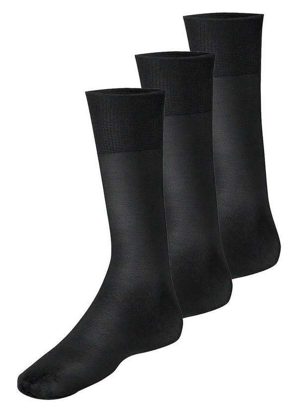 Vista 2 Kit com 3 pares de Meias Social Meianyl 6002-001 Preto Lupo Lupo