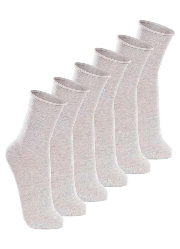 Vista 2 Kit com 6 pares de Meias sem Punho Casual Lupo 1275-011 Cinza Lupo