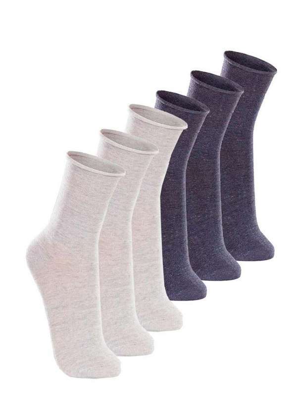 Vista 2 Kit com 6 pares de Meias sem Punho Casual Lupo 1275-011 Cinza-Mescla-Jeans Lupo