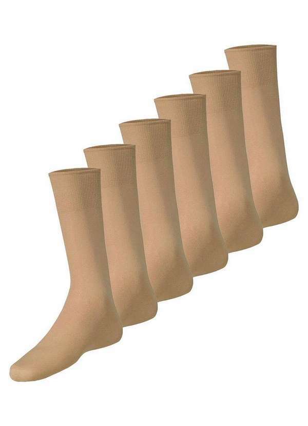 Vista 2 Kit com 6 pares de Meias Social Meianyl 6002-001 Bege Lupo Lupo