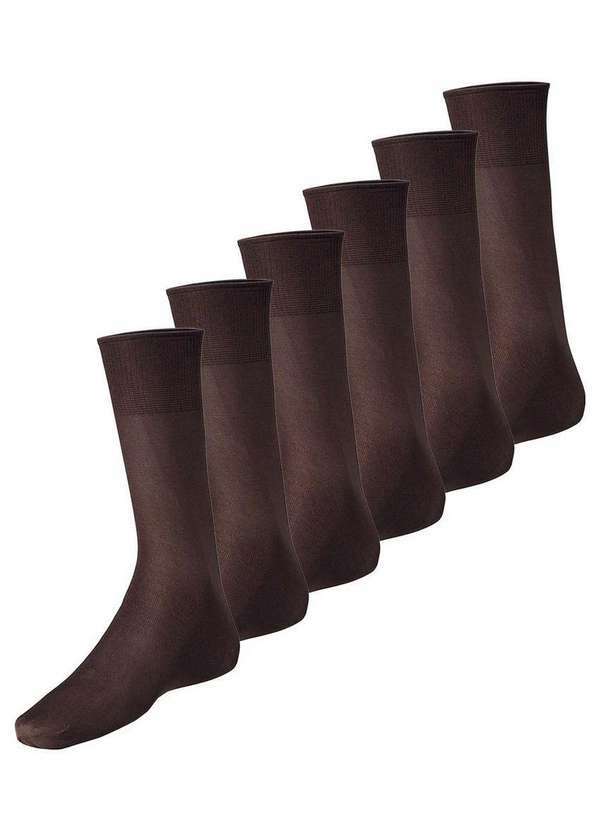 Vista 2 Kit com 6 pares de Meias Social Meianyl 6002-001 Café Lupo Lupo