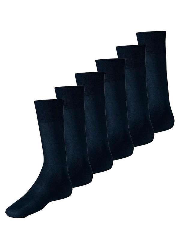 Vista 2 Kit com 6 pares de Meias Social Meianyl 6002-001 Marinho Lupo Lupo
