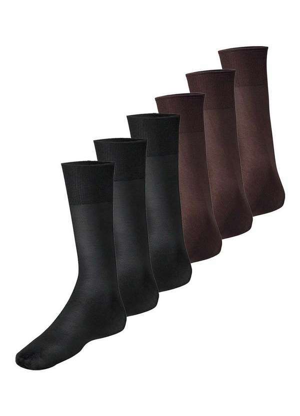Vista 2 Kit com 6 pares de Meias Social Meianyl 6002-001 Preto-Café Lupo Lupo