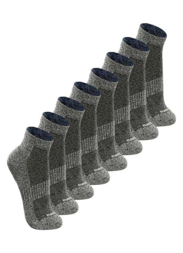 Vista 2 Kit com 8 pares de Meias Antiderrapante Pilates Lupo 3310-003 Cinza-Chumbo Lupo