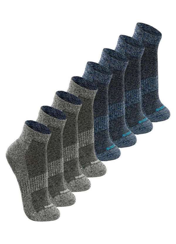 Vista 2 Kit com 8 pares de Meias Antiderrapante Pilates Lupo 3310-003 Cinza-Chumbo-Anil Lupo