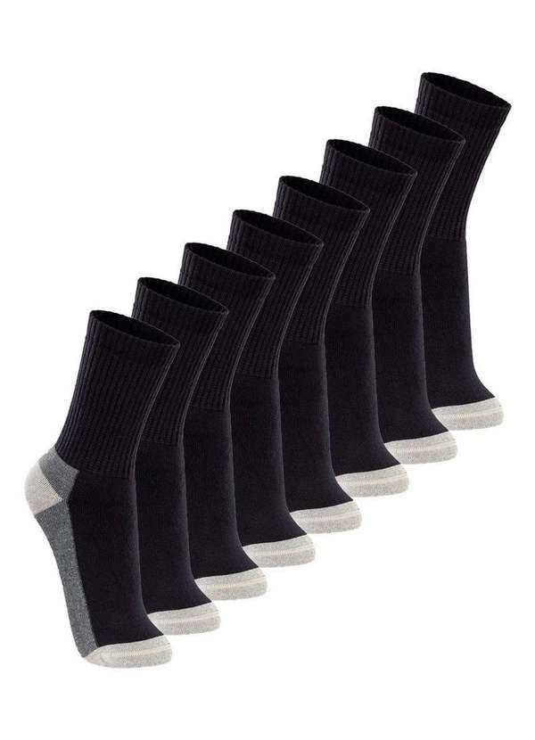 Vista 2 Kit com 8 pares de Meias Esportiva Cano Longo Lupo 3250-002 Preto Lupo