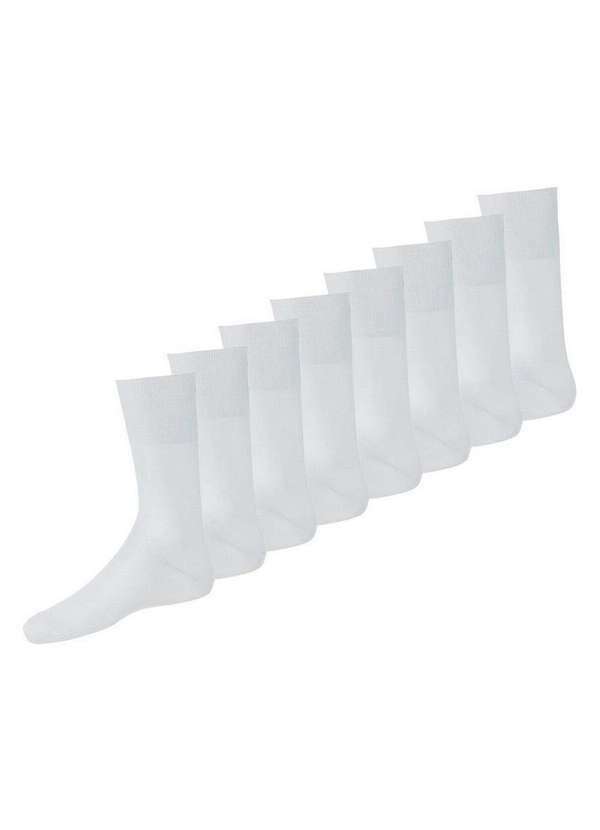 Vista 2 Kit com 8 pares de Meias Social Lupo 1100-011/049 Branco Lupo
